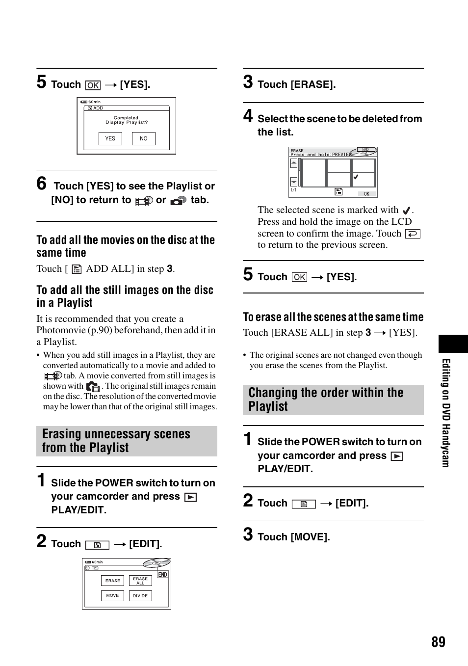 Sony DCR-DVD405 User Manual | Page 89 / 148