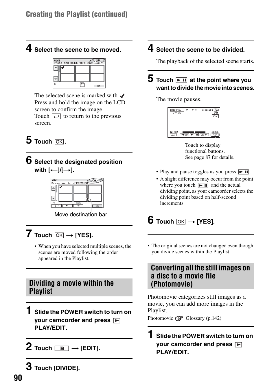 P.90), P.90) b | Sony DCR-DVD405 User Manual | Page 90 / 148