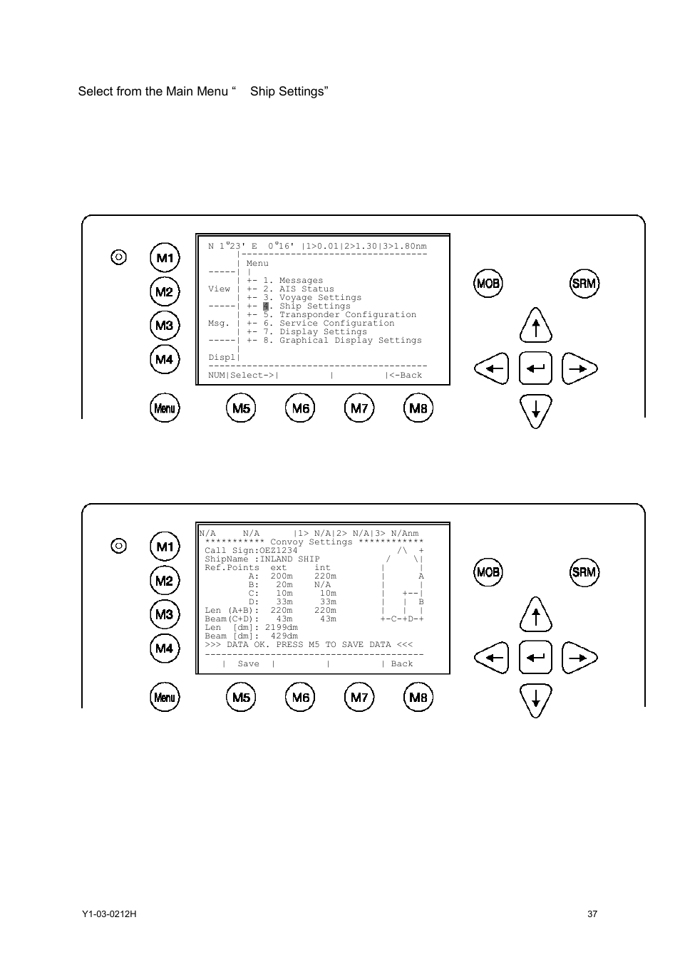 Entering ship settings, 3 entering ship settings | ACR Electronics 2662 User Manual | Page 41 / 100