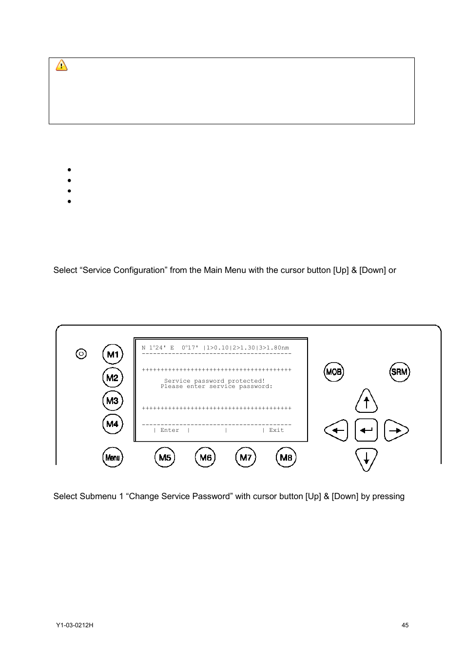 Service and user passwords, 6 service and user passwords | ACR Electronics 2662 User Manual | Page 49 / 100