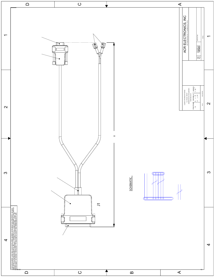 Ais data power cable w/female terminal, Acr electronics, inc | ACR Electronics 2662 User Manual | Page 67 / 100