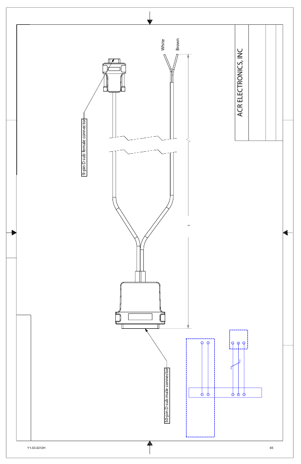 Blue sign/ rs232 ecdis cable assembly, Acr electronics, inc | ACR Electronics 2662 User Manual | Page 69 / 100