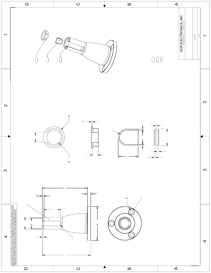 Gps mount - plastic, Acr electronics, inc | ACR Electronics 2662 User Manual | Page 80 / 100