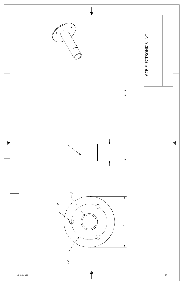 Gps deck mount metal 1 x 14 thread, Acr electronics, inc | ACR Electronics 2662 User Manual | Page 81 / 100