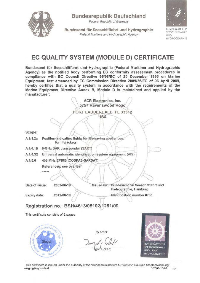 ACR Electronics 2662 User Manual | Page 91 / 100