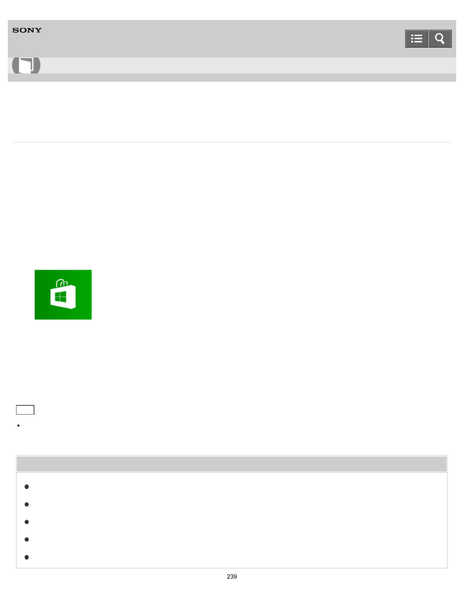 Installing apps from windows store, You can install apps from windows store, User guide | Sony SVD13236PXW User Manual | Page 239 / 497