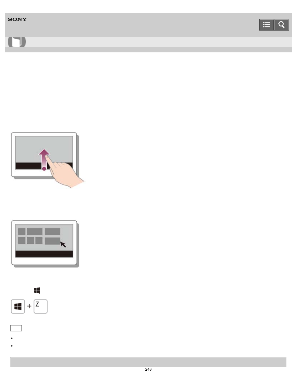 Opening the app menu, User guide | Sony SVD13236PXW User Manual | Page 248 / 497