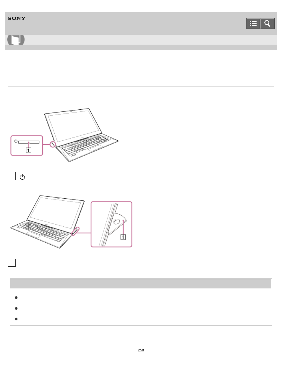 Parts and controls on the sides, User guide | Sony SVD13236PXW User Manual | Page 258 / 497