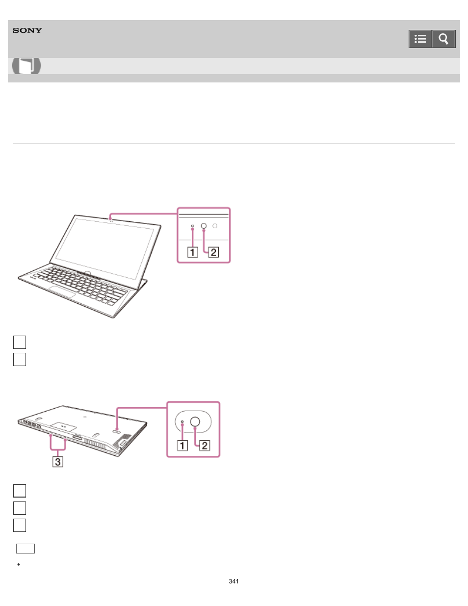 Using the built-in camera, User guide | Sony SVD13236PXW User Manual | Page 341 / 497