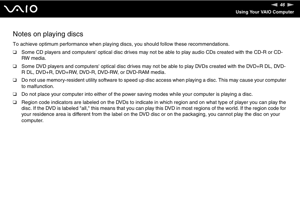 Sony VGN-TZ290 User Manual | Page 46 / 240