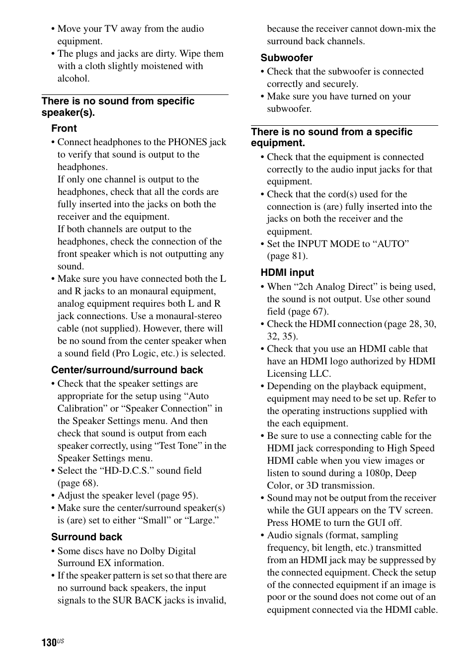 Sony STR-DA3700ES User Manual | Page 130 / 146