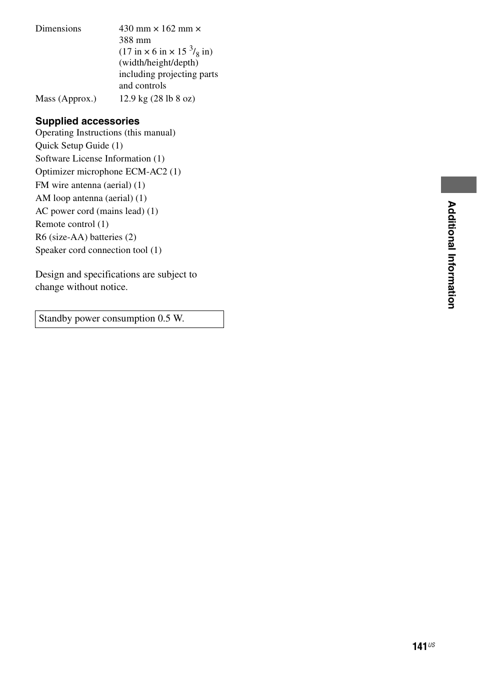 Sony STR-DA3700ES User Manual | Page 141 / 146