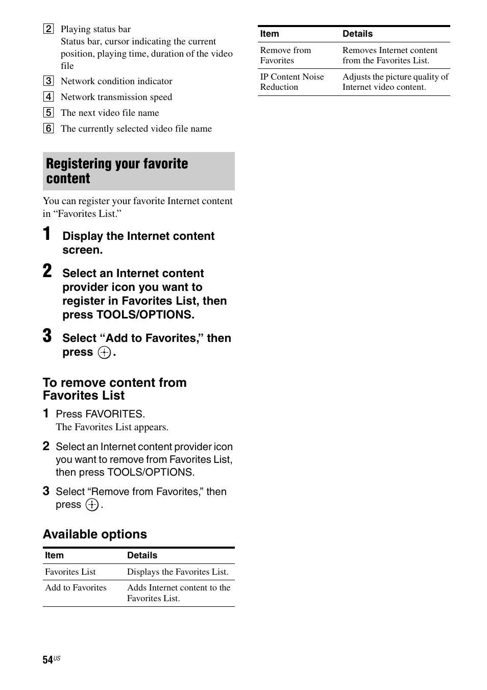 Registering your favorite content | Sony STR-DA3700ES User Manual | Page 54 / 146