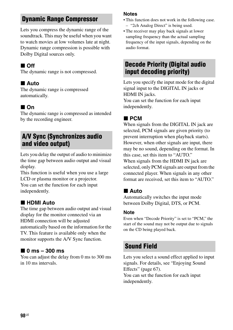 Sony STR-DA3700ES User Manual | Page 98 / 146