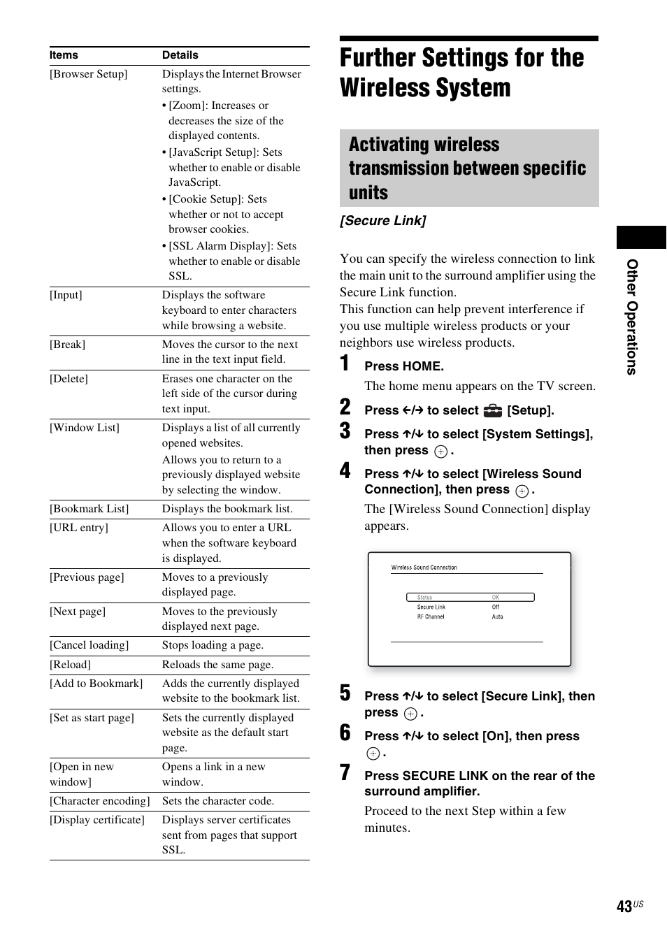 Further settings for the wireless system, Further settings for the wireless, System | Sony BDV-N890W User Manual | Page 43 / 68