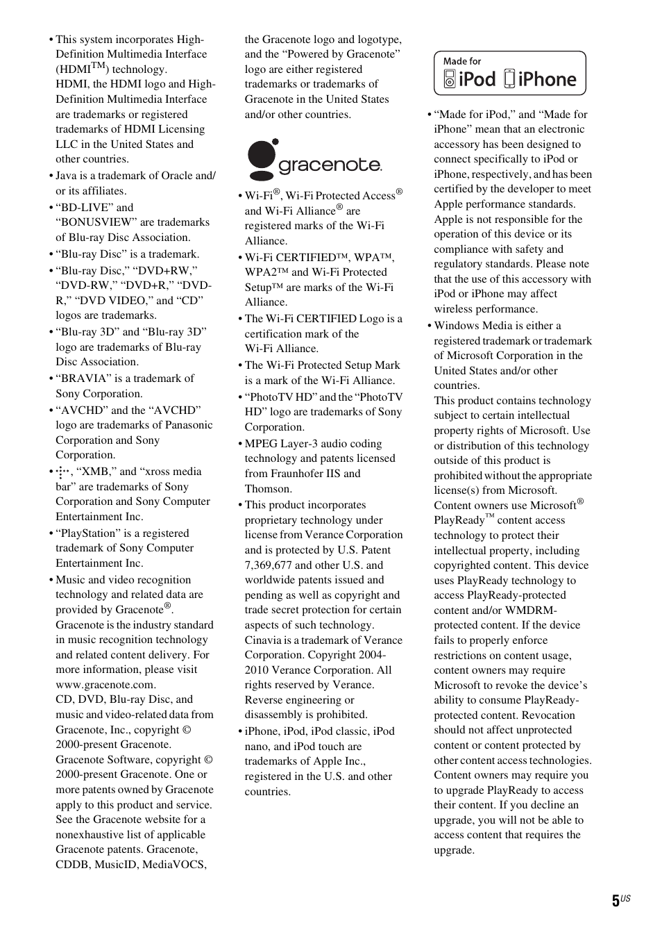 Sony BDV-N890W User Manual | Page 5 / 68