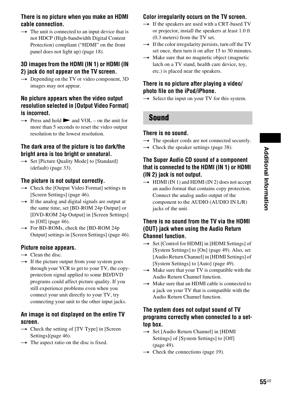 Sound | Sony BDV-N890W User Manual | Page 55 / 68