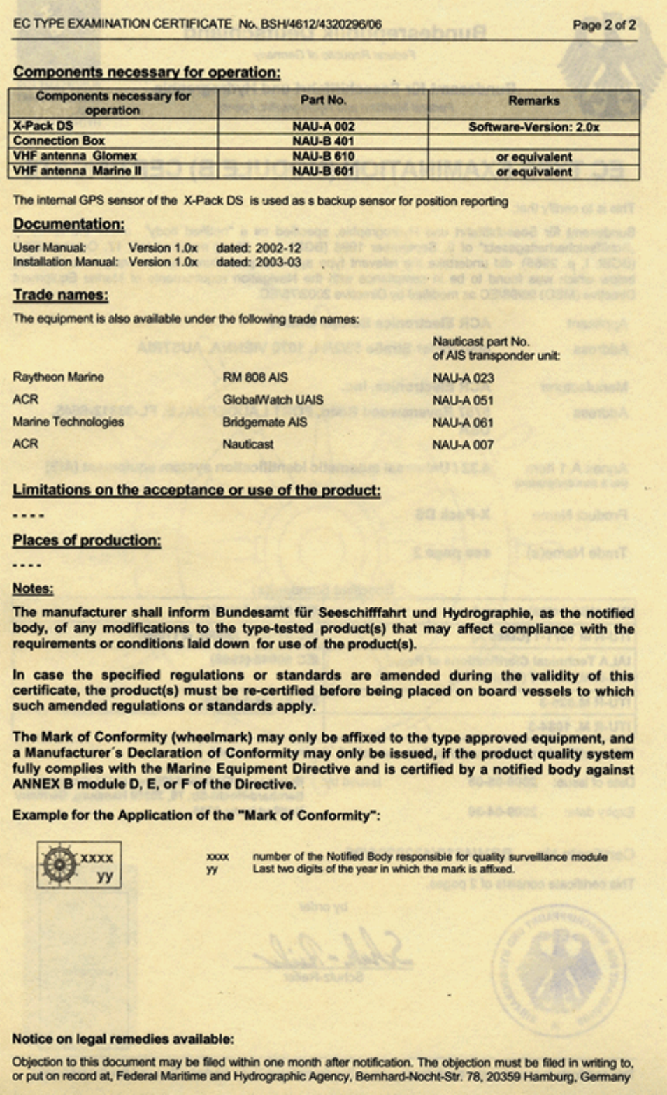 ACR Electronics Nauticast Y1-03-0211 User Manual | Page 104 / 111