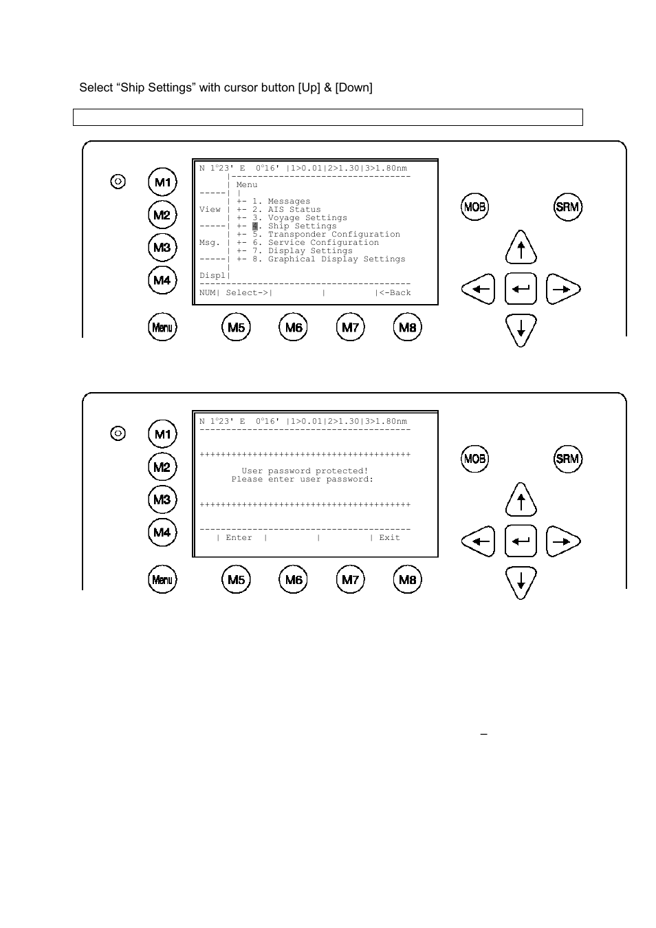 Input your user password and press [enter | ACR Electronics Nauticast Y1-03-0211 User Manual | Page 48 / 111