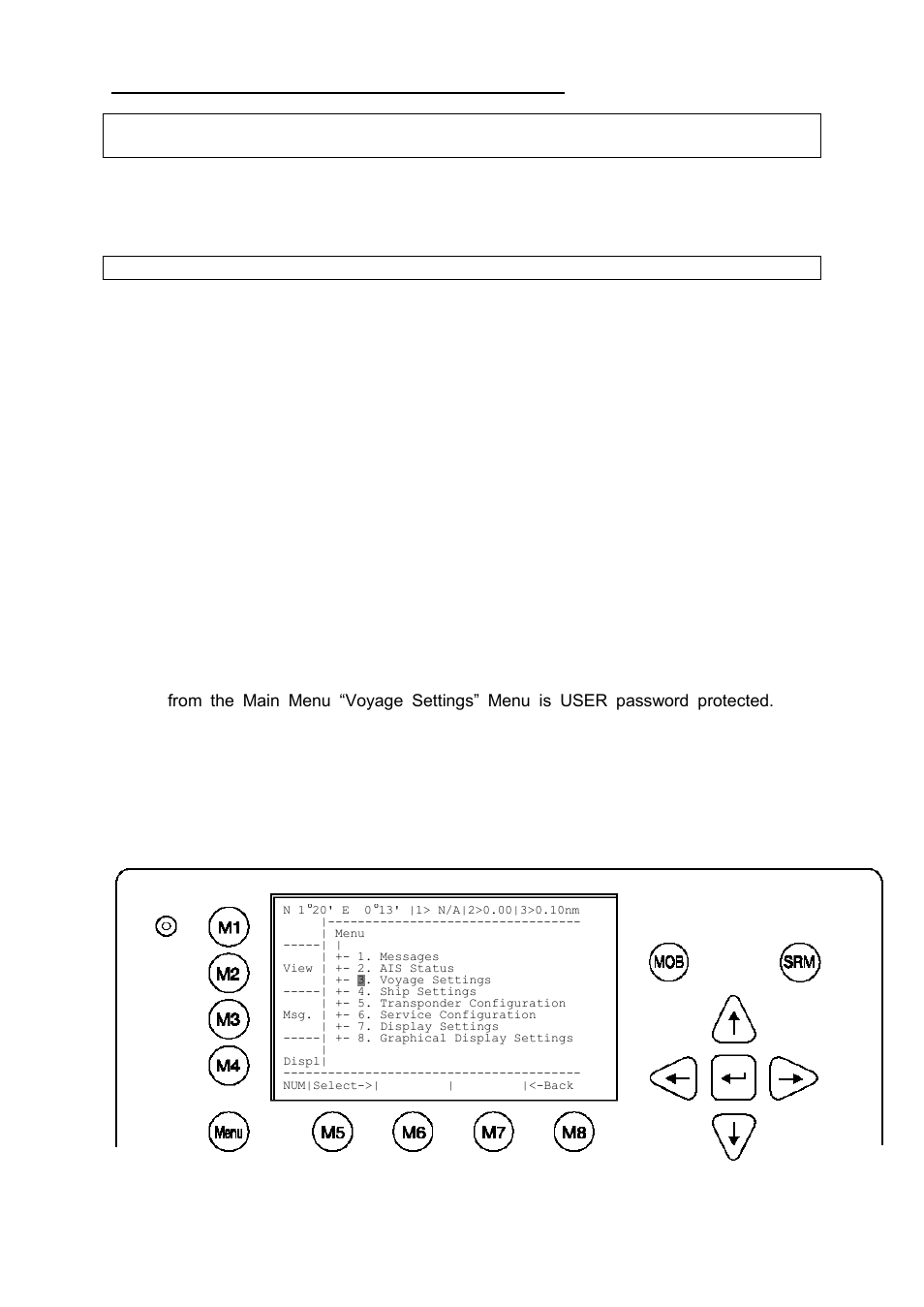 Main menu example | ACR Electronics Nauticast Y1-03-0211 User Manual | Page 9 / 111