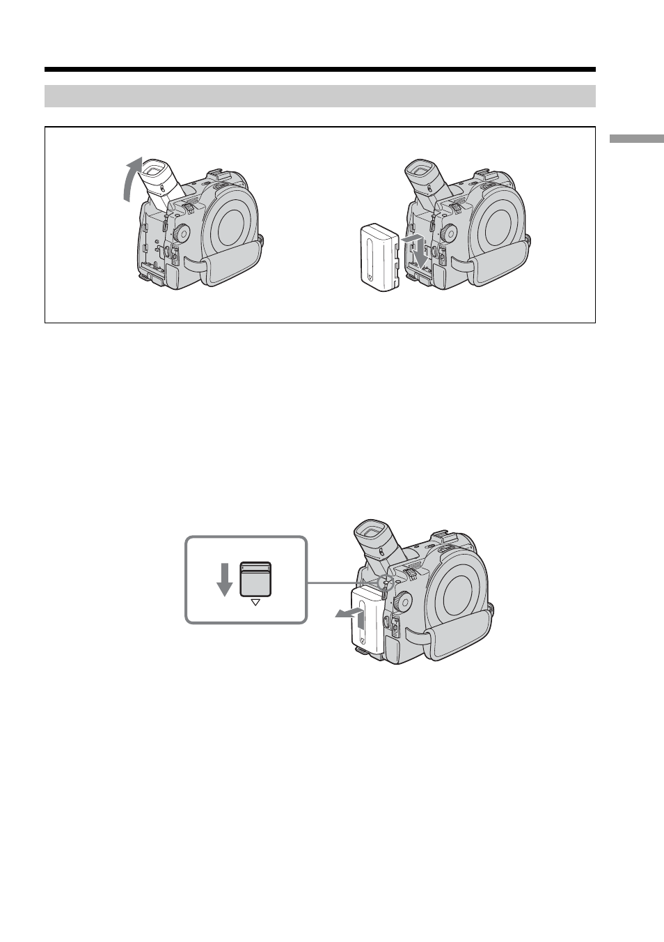 Step 1 preparing the power source, Installing/removing the battery pack, Installing/removing the battery | Pack | Sony DCR-DVD100 User Manual | Page 15 / 148