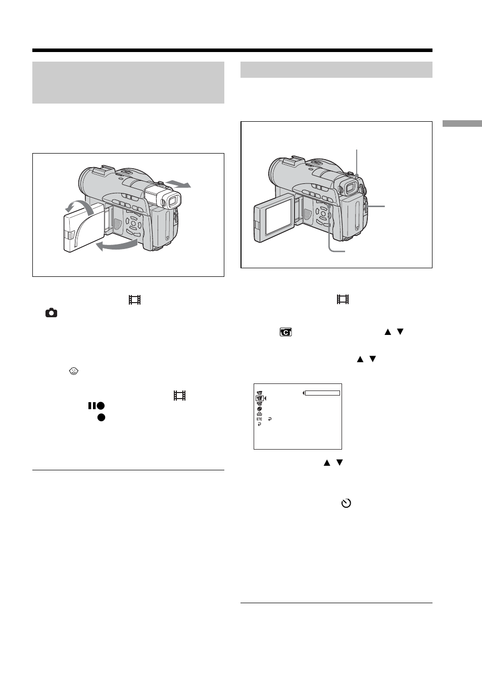 Self-timer recording, Shooting with the subject checking, The image – mirror mode | Sony DCR-DVD100 User Manual | Page 43 / 148