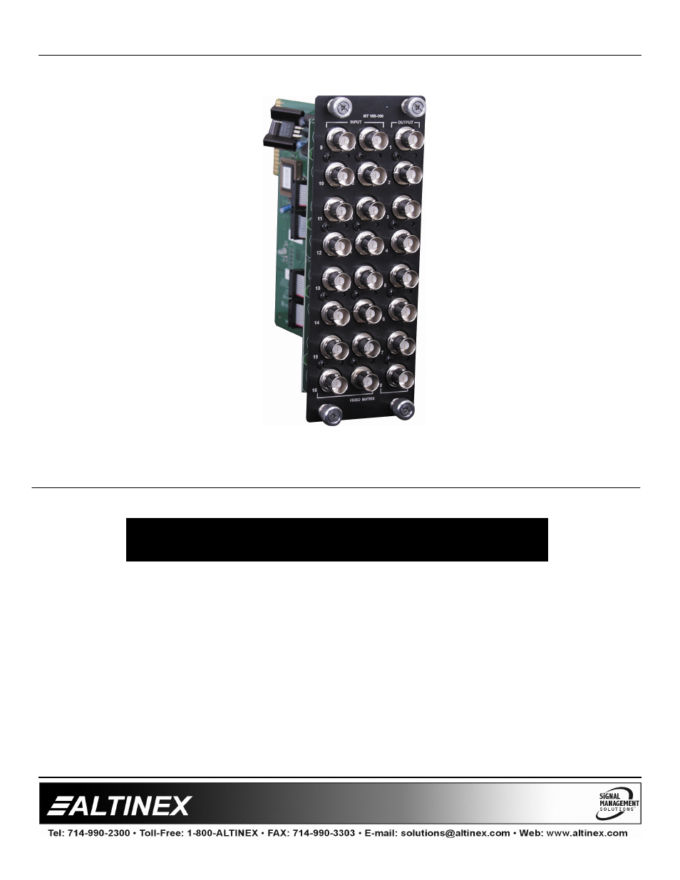 Altinex MT105-101 User Manual | 23 pages