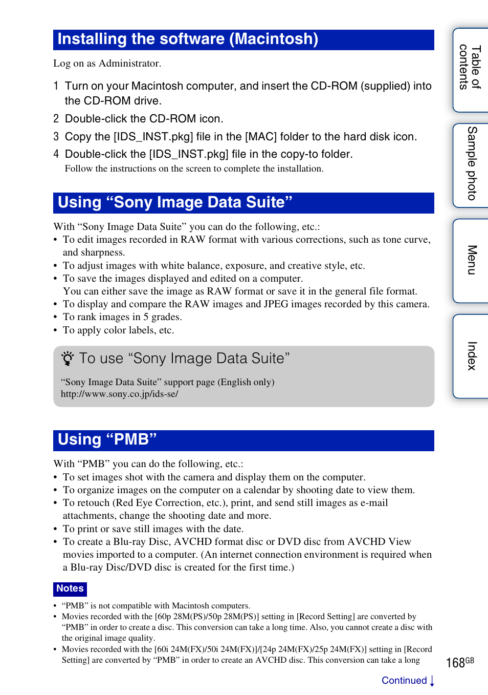 Sony NEX-5NK User Manual | Page 168 / 200