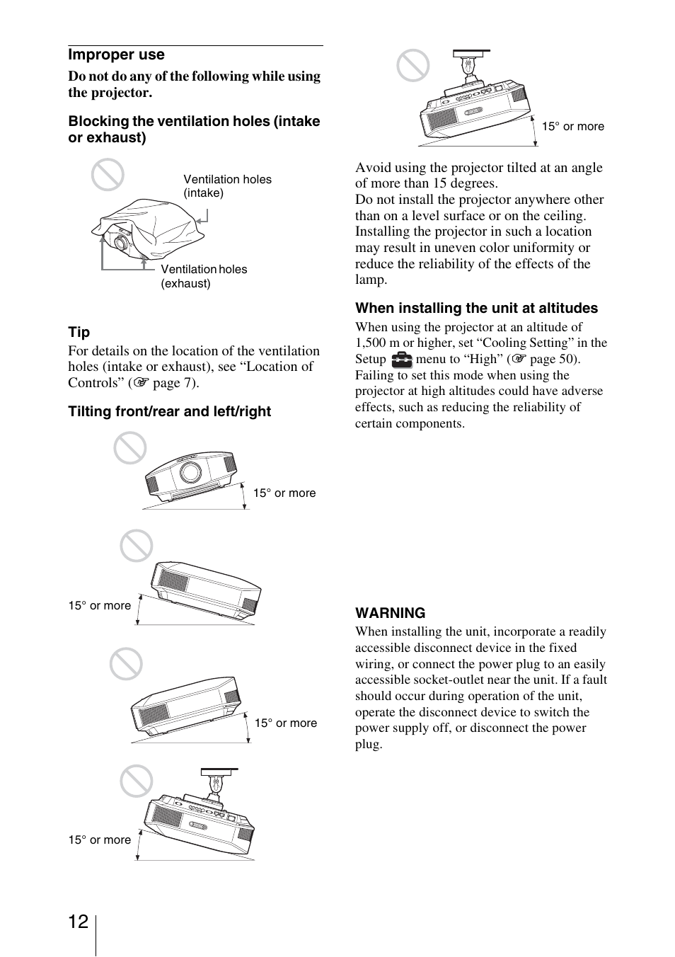 Sony VPL-HW20A User Manual | Page 12 / 83