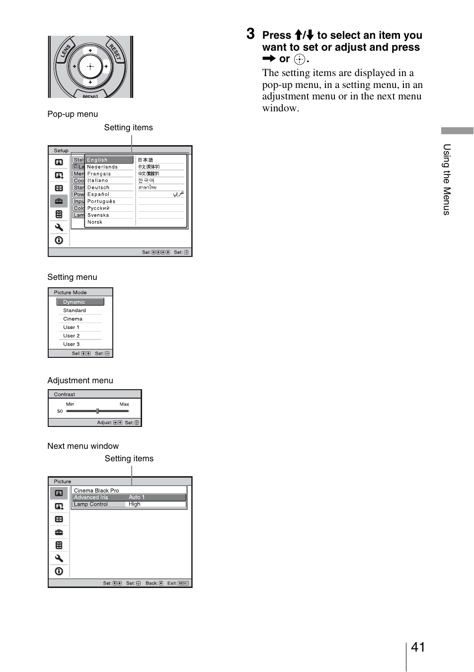 Sony VPL-HW20A User Manual | Page 41 / 83