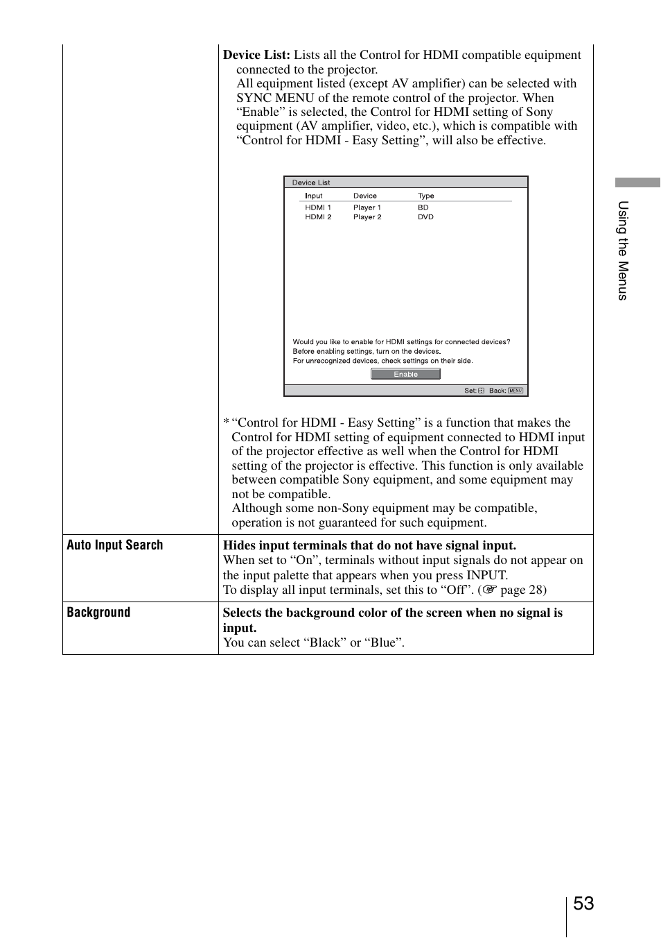 Sony VPL-HW20A User Manual | Page 53 / 83