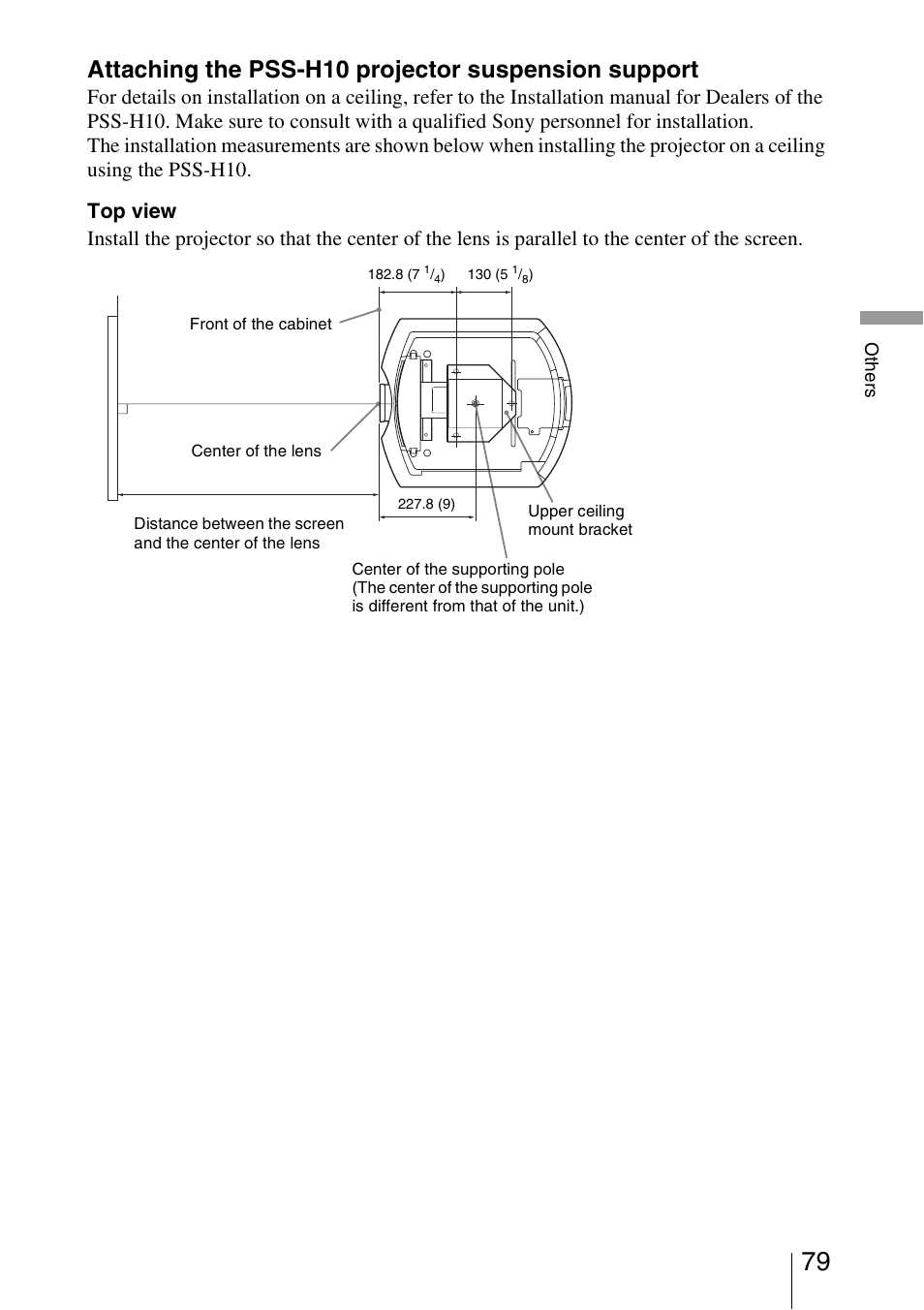 Attaching the pss-h10 projector suspension support | Sony VPL-HW20A User Manual | Page 79 / 83