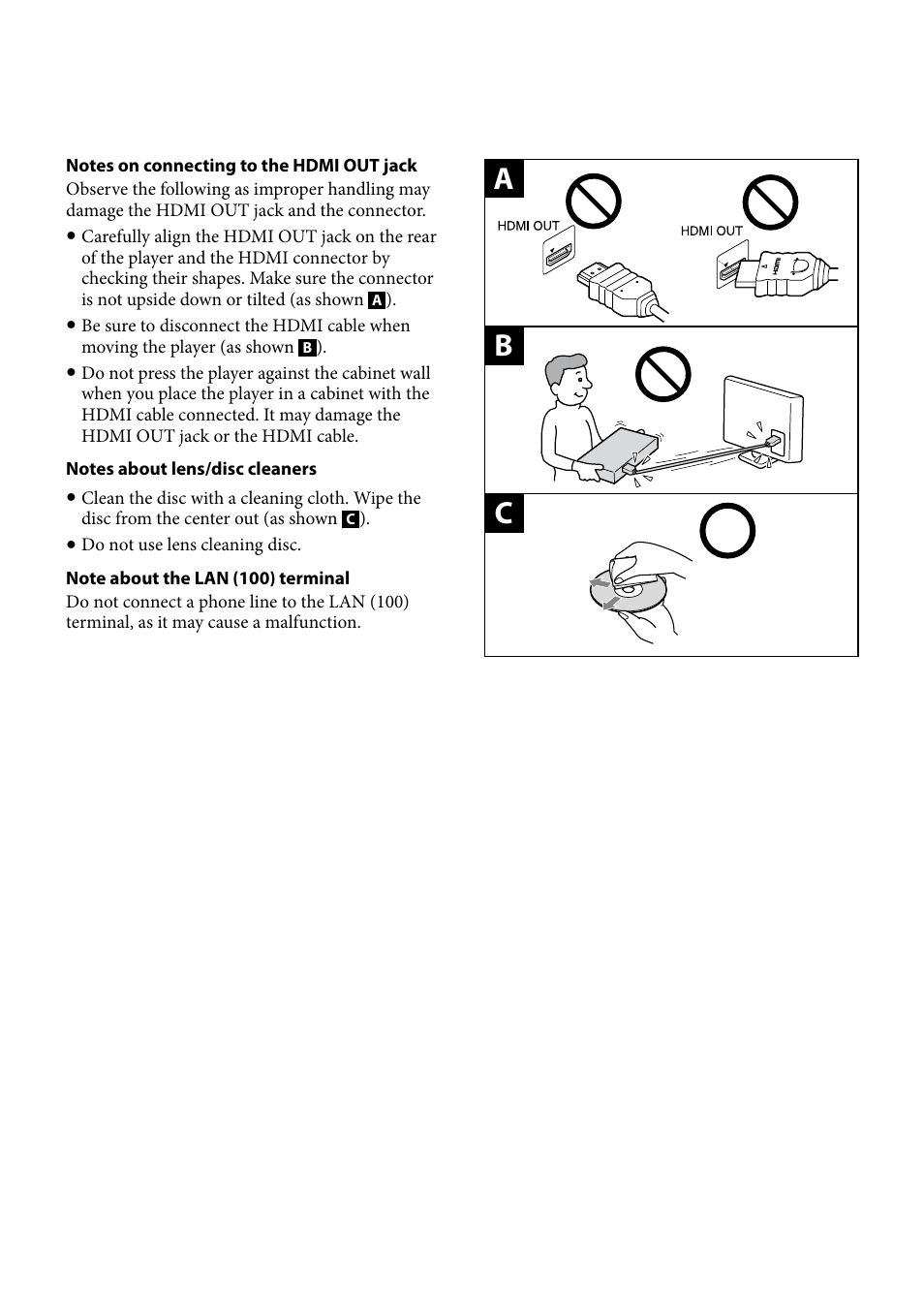 Ca b | Sony BDP-S1000ES User Manual | Page 2 / 2