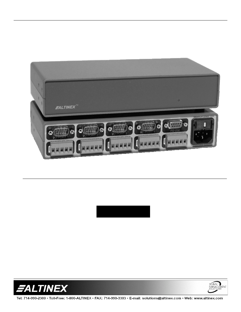 Altinex RS 232 Controller CP7317RS User Manual | 16 pages