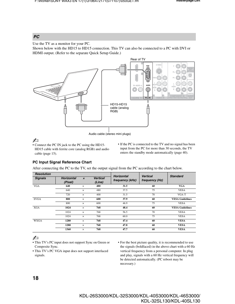 Sony KDL-40SL130 User Manual | Page 18 / 48