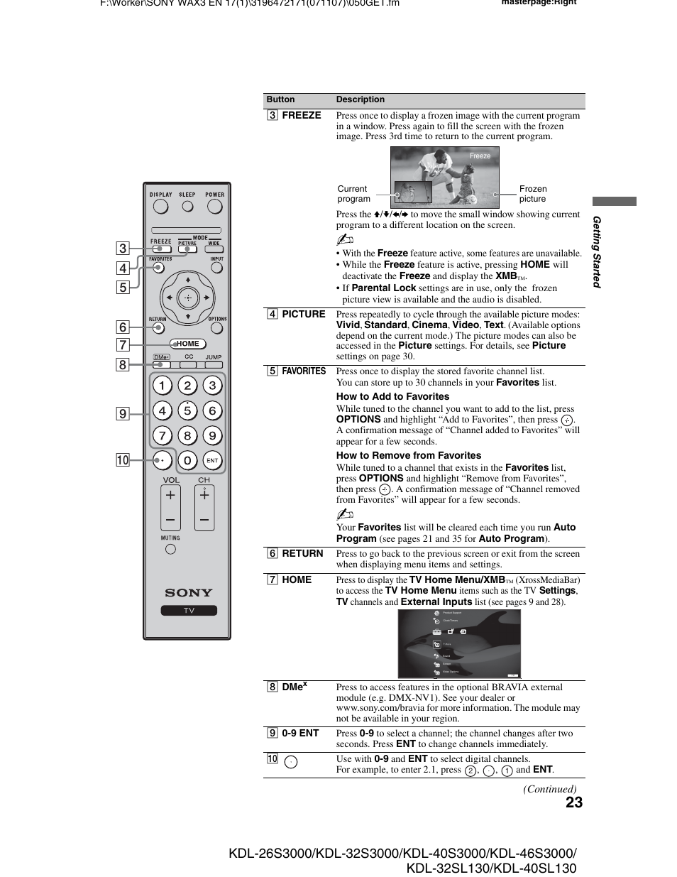Sony KDL-40SL130 User Manual | Page 23 / 48
