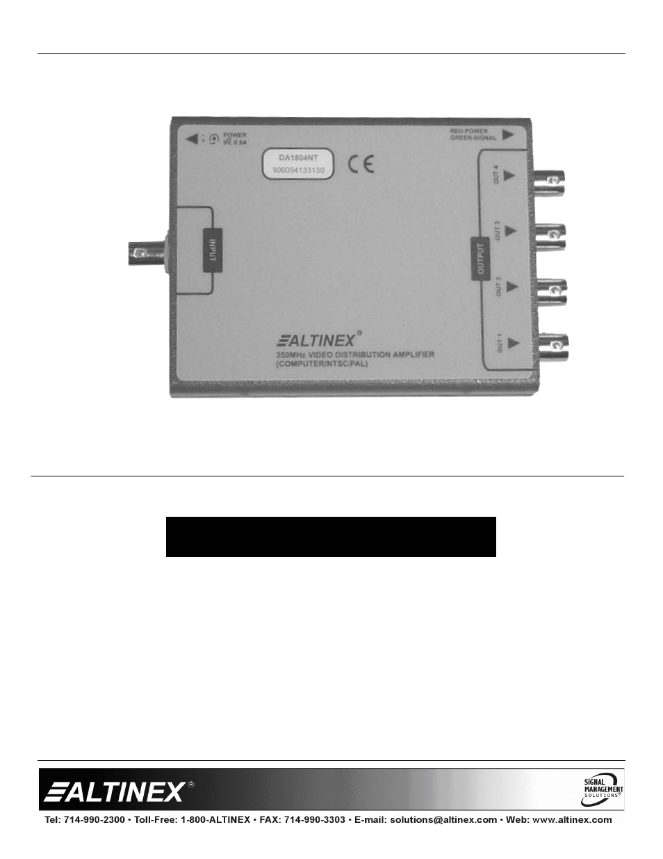 Altinex DA1804NT User Manual | 8 pages