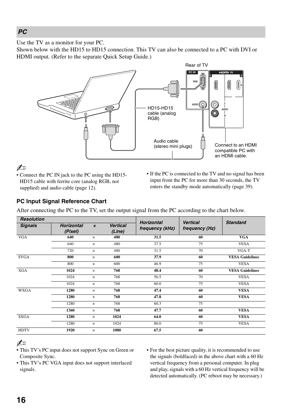 Sony KDL-40WL135 User Manual | Page 16 / 52