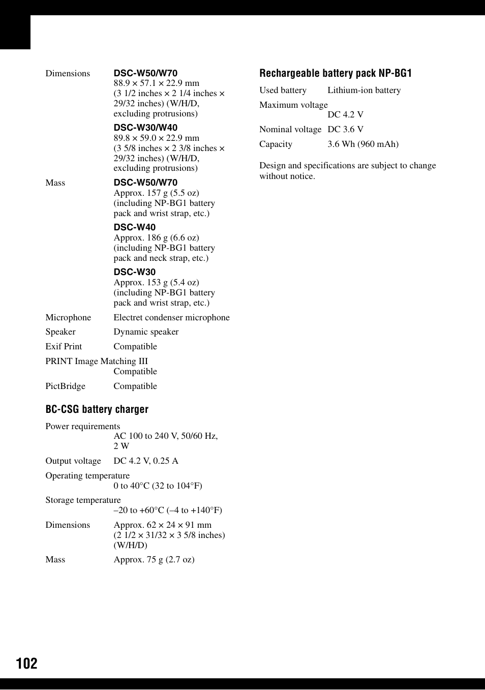 Sony DSC-W30 User Manual | Page 102 / 107