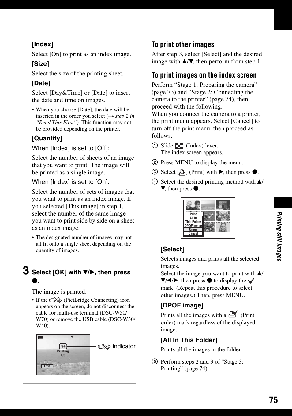 Sony DSC-W30 User Manual | Page 75 / 107