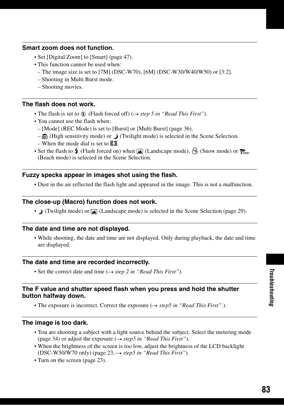 Sony DSC-W30 User Manual | Page 83 / 107