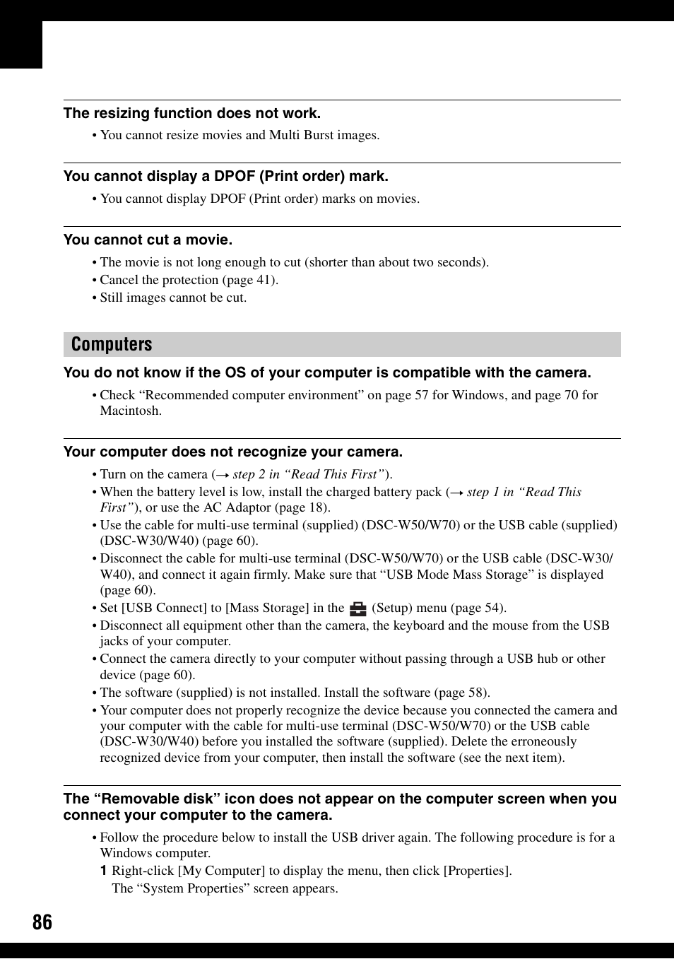 Computers | Sony DSC-W30 User Manual | Page 86 / 107