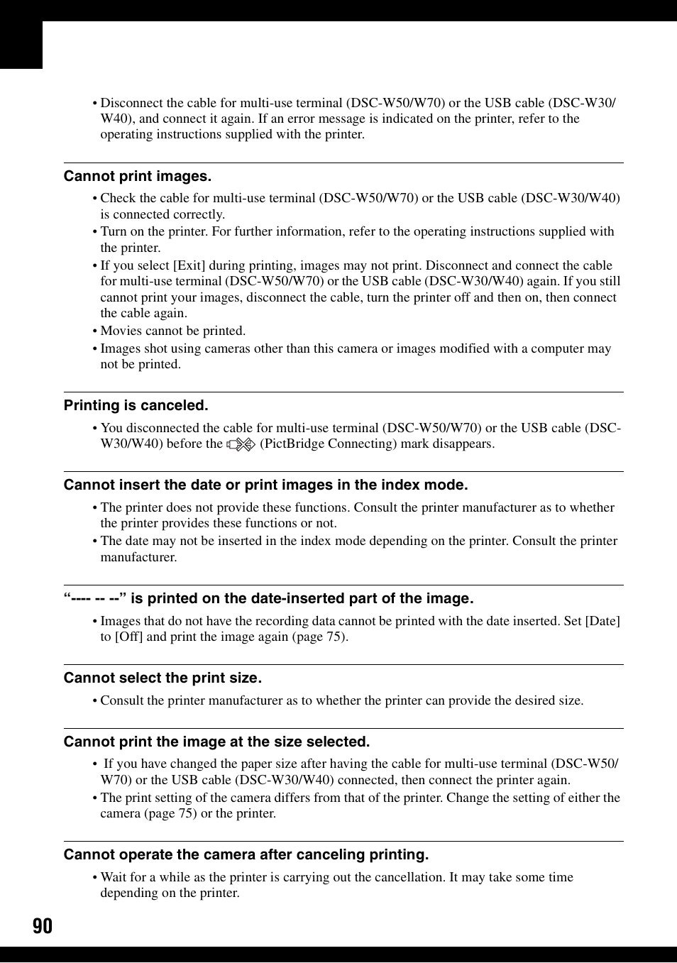 Sony DSC-W30 User Manual | Page 90 / 107