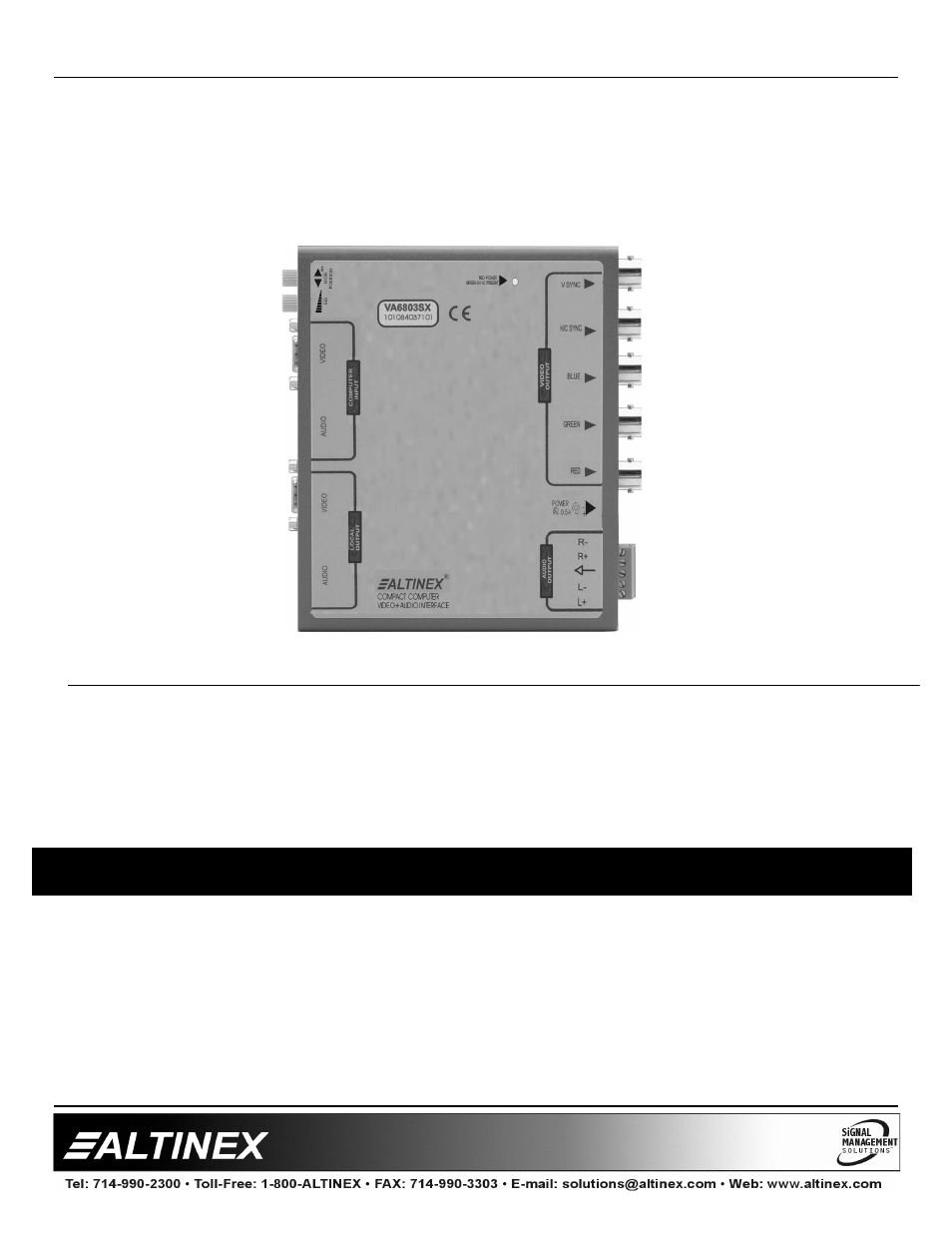 Altinex Compact Analog Interfaces VA6804SX User Manual | 13 pages