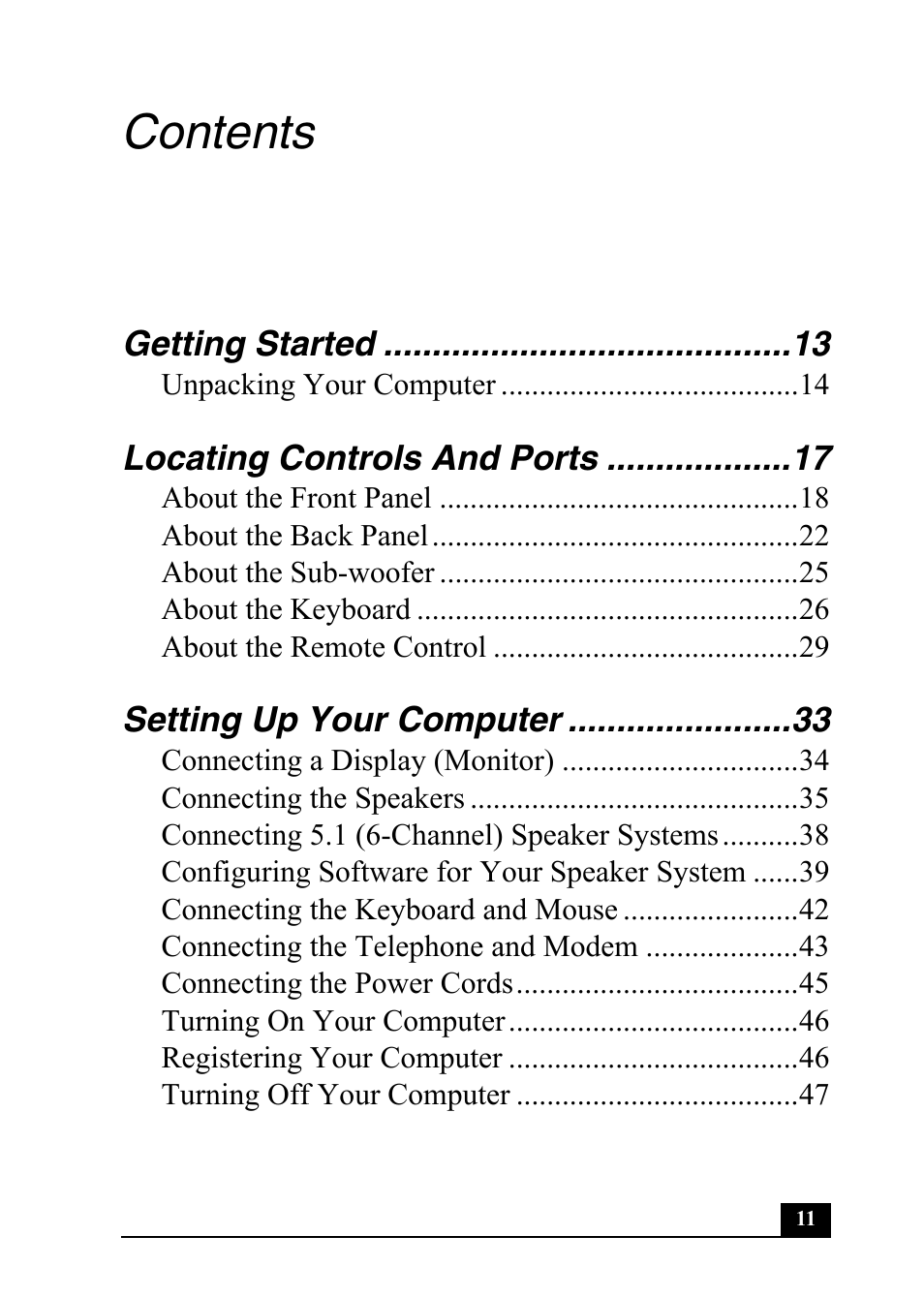 Sony VGC-RA820G User Manual | Page 11 / 72