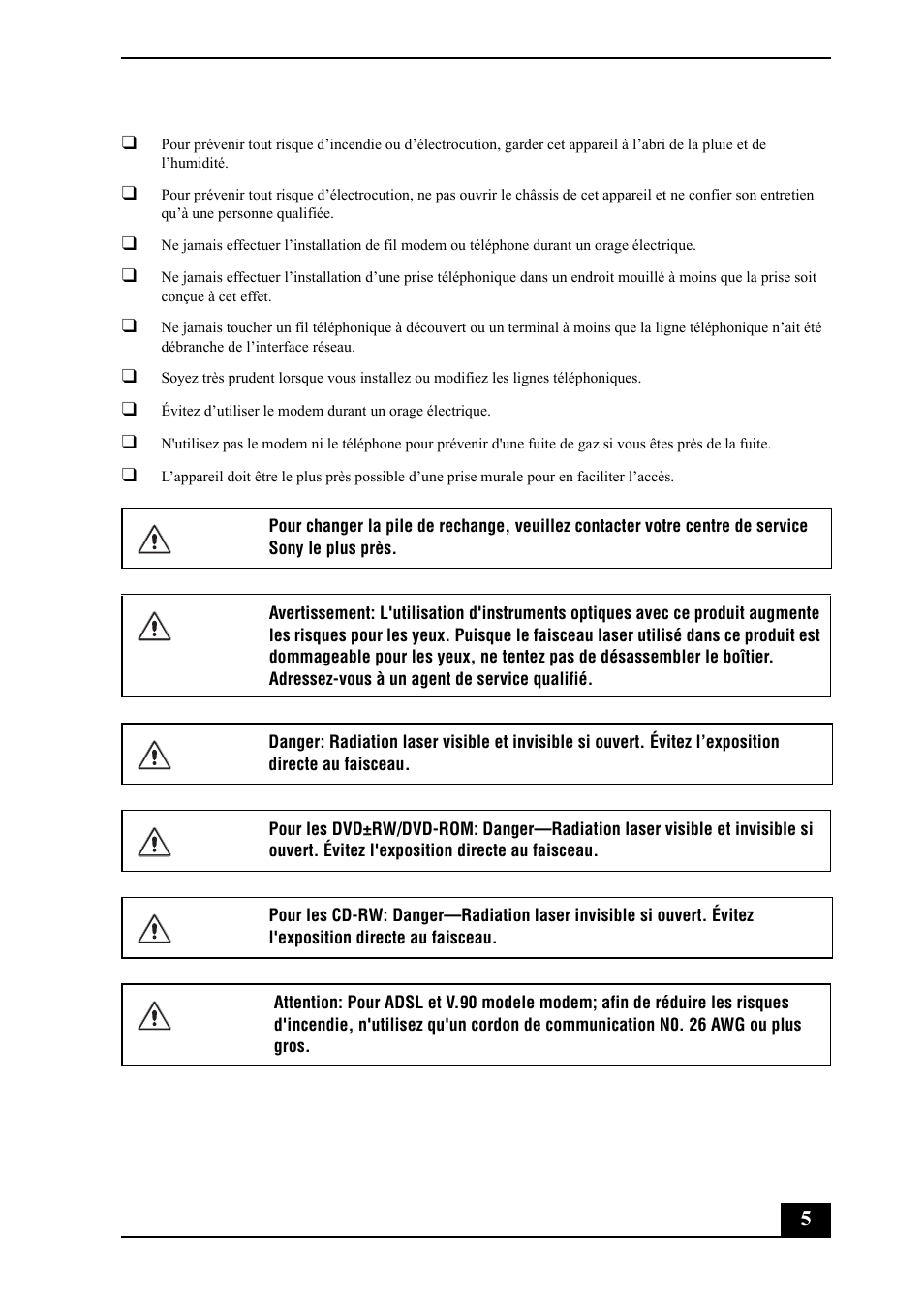 Sony VGC-RA820G User Manual | Page 5 / 72