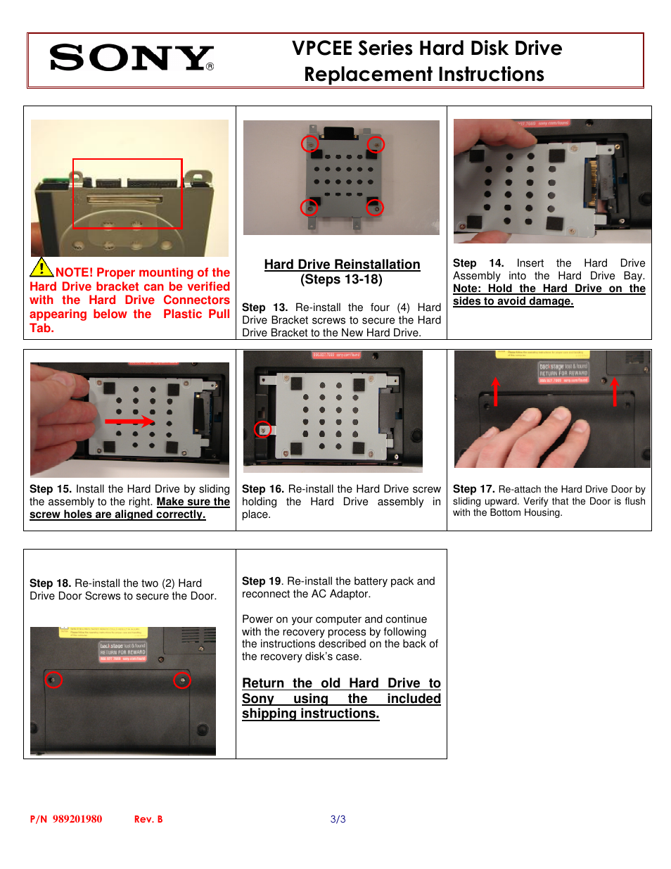 Sony VPCEE32FX User Manual | Page 3 / 3