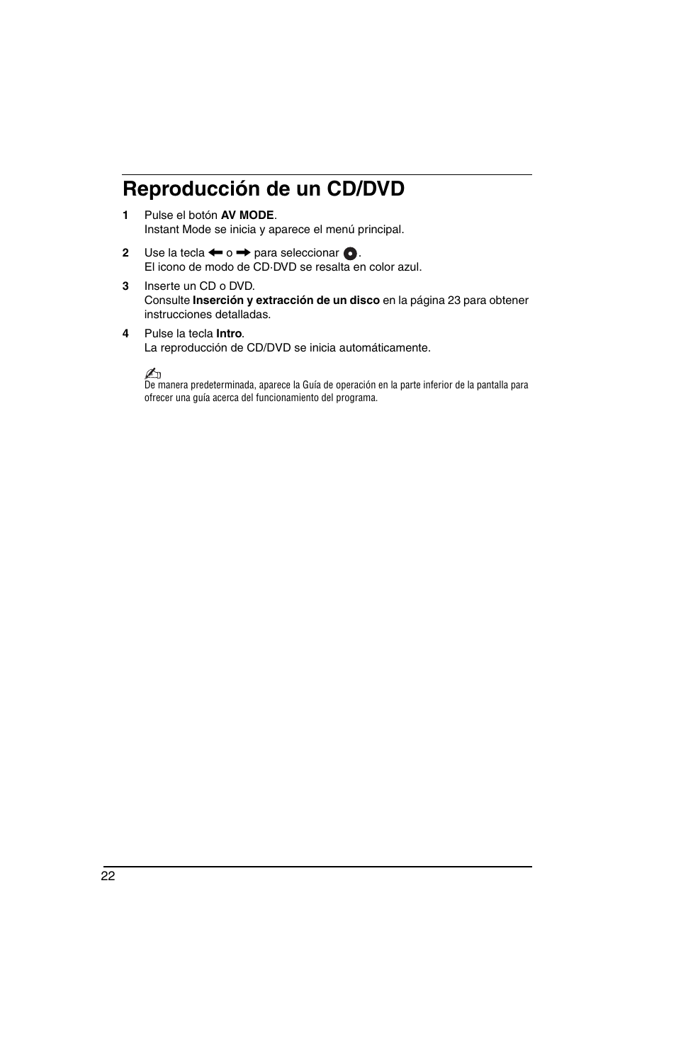 Reproducción de un cd/dvd | Sony VGN-TX770P User Manual | Page 24 / 40