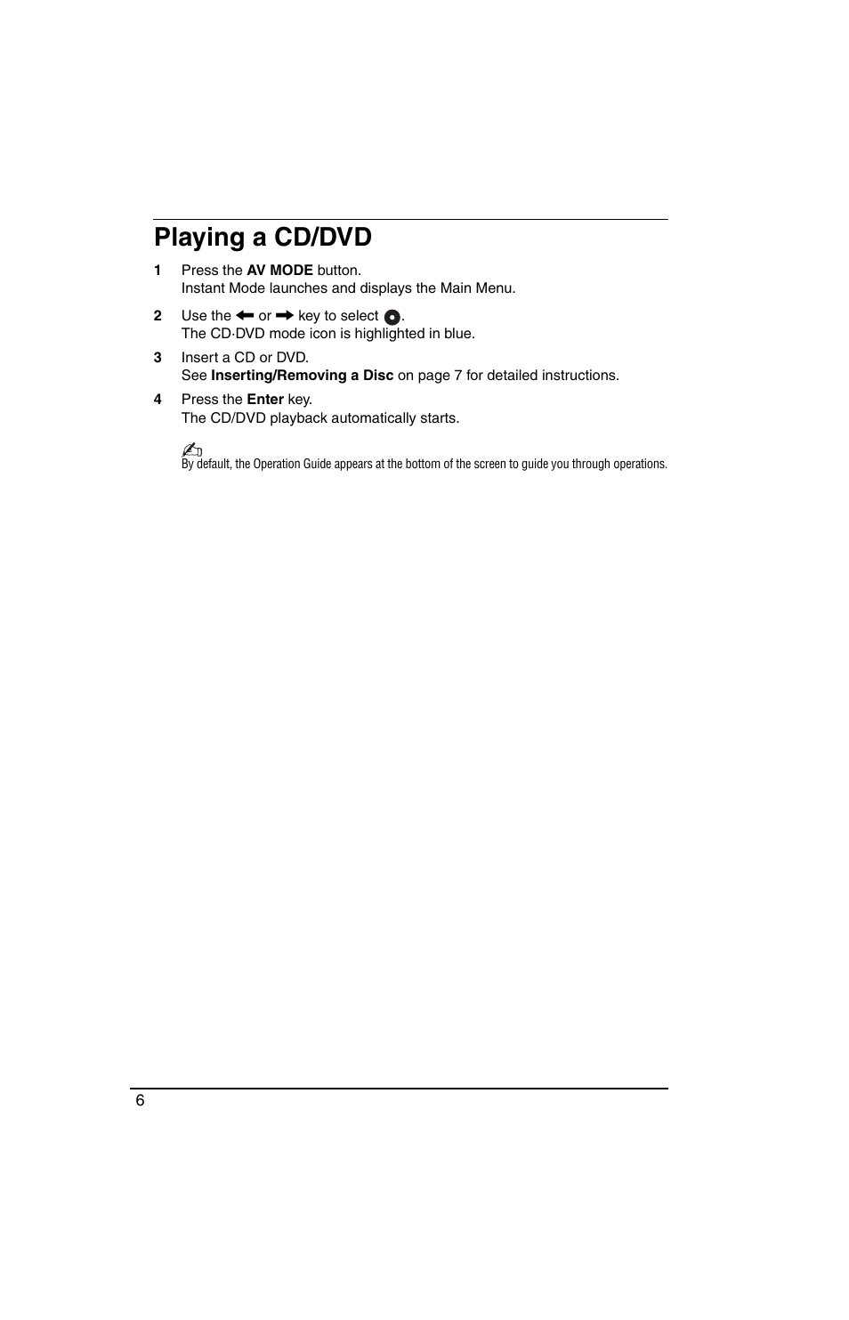 Playing a cd/dvd | Sony VGN-TX770P User Manual | Page 8 / 40