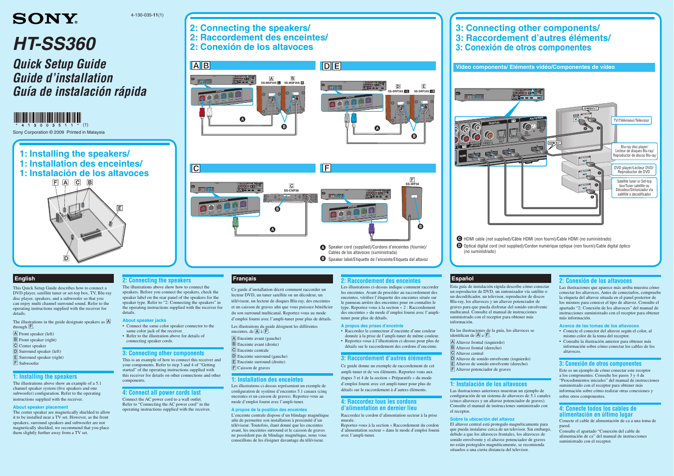 Sony HT-SS360 User Manual | 2 pages